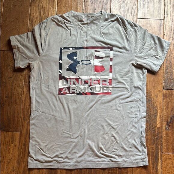 Under Armour Gray USA 🇺🇸 Patriotic Men's T-Shirt - Picture 1 of 6